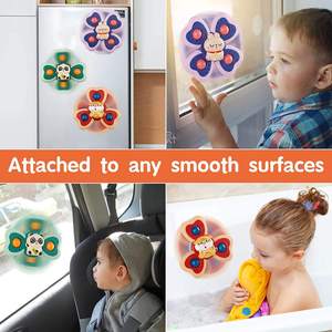 Mainan Spinner tangan sensor bak mandi bayi hadiah ulang tahun 3 buah mainan Spinner cangkir pengisap kuat untuk anak usia <span class=keywords><strong>1</strong></span> 2 tahun - Product Image 4