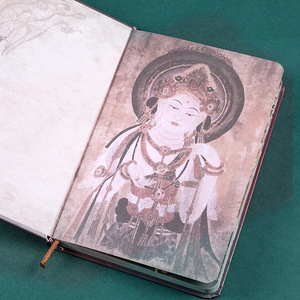 Creative Retro A5 Dunhuang Feitian murale blocco note con copertina rigida pagina interna libro mastro rilegatura termica carta copertina diario taccuino - Product Image 5