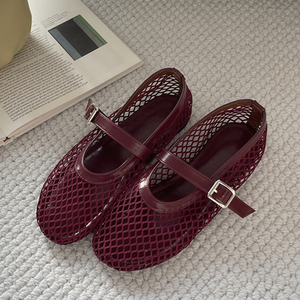 2025 New Fashion Women's Flat Mesh Summer Sandals Hollow Hand-woven Sexy Beach slippers High Top Outdoor Use - Product Image 5