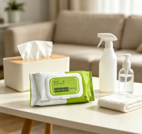 Lingettes humides non parfumées pour la maison, biodégradables, non tissées, lingettes nettoyantes pratiques, serviettes en papier humides pour les toilettes