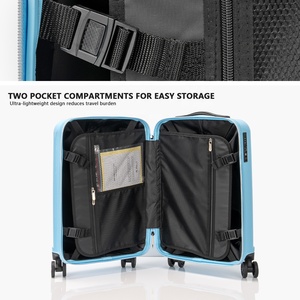 Valise non extensible de 18 pouces avec <span class=keywords><strong>fermeture</strong></span> <span class=keywords><strong>éclair</strong></span> plaquée or de qualité supérieure et roulettes japonaises silencieuses - Product Image 6