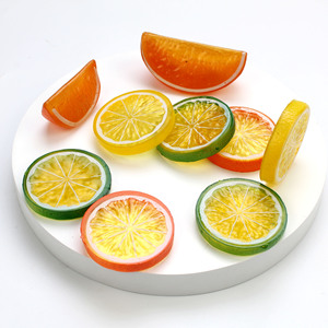 Fette <span class=keywords><strong>di</strong></span> Arancia e <span class=keywords><strong>Limone</strong></span> in Plastica Ecologica, Frutta Artificiale Decorativa per Casa e Decorazioni Festive - Product Image 6