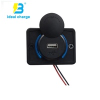 Prise de chargeur USB 12V 24V à montage plat, port unique 2.4A, pour camping-car, autocar, prise d'alimentation, chargeur USB de voiture pour téléphone portable