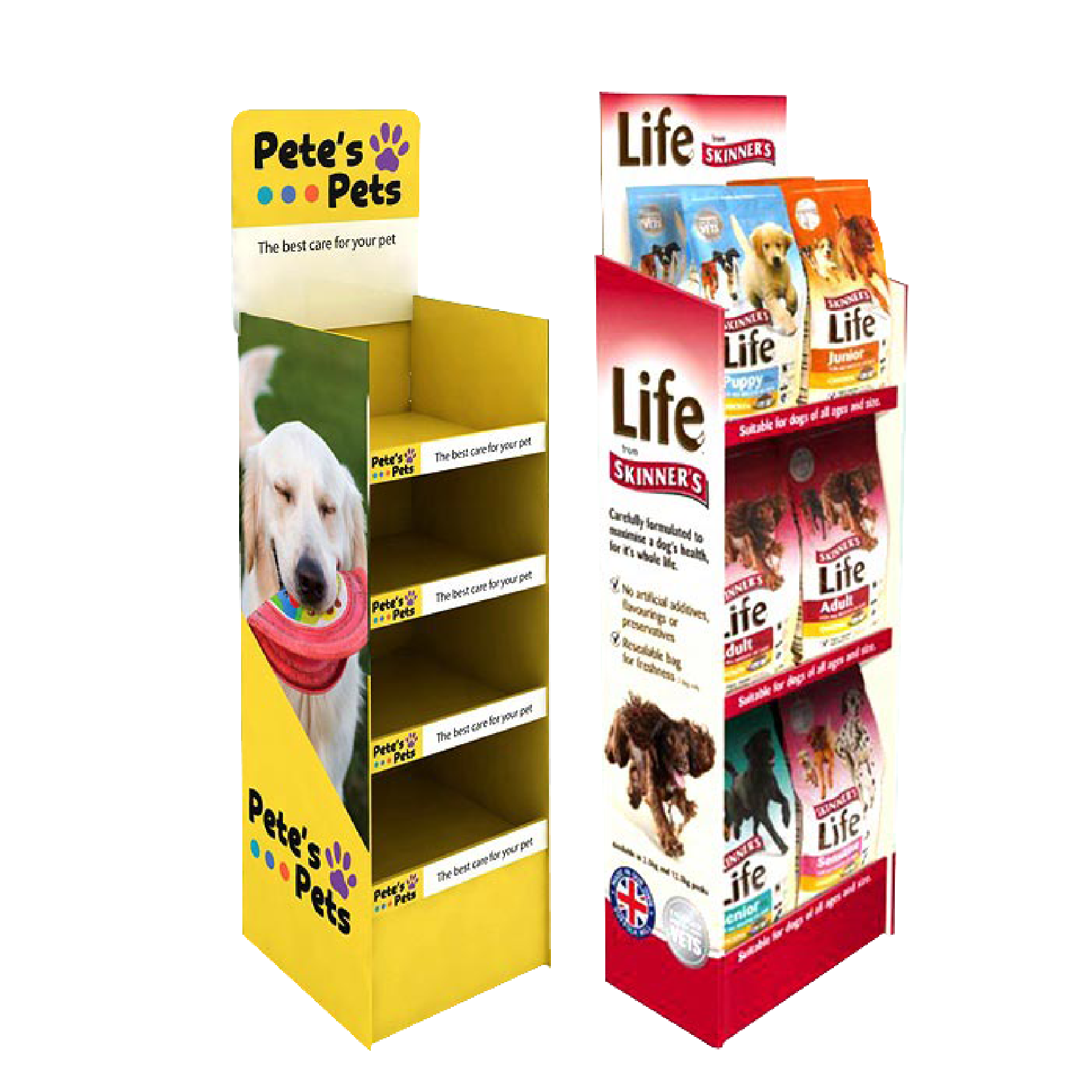 Customizable Pet Food Cardboard Floor Hook Display for Store Display Shelf showcase