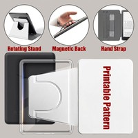 Casing Kindle Magnetik Transparan Kustom untuk Paperwhite Generasi ke-12 6.8 Inci, Cangkang E-reader DIY yang Dapat Dipersonalisasi dengan Tali Pegangan