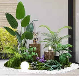 Grande composition végétale artificielle pour intérieur, style célébrité d'Internet, avec arbre fleuri et paysage, pour <span class=keywords><strong>sous</strong></span> les escaliers - Product Image 1