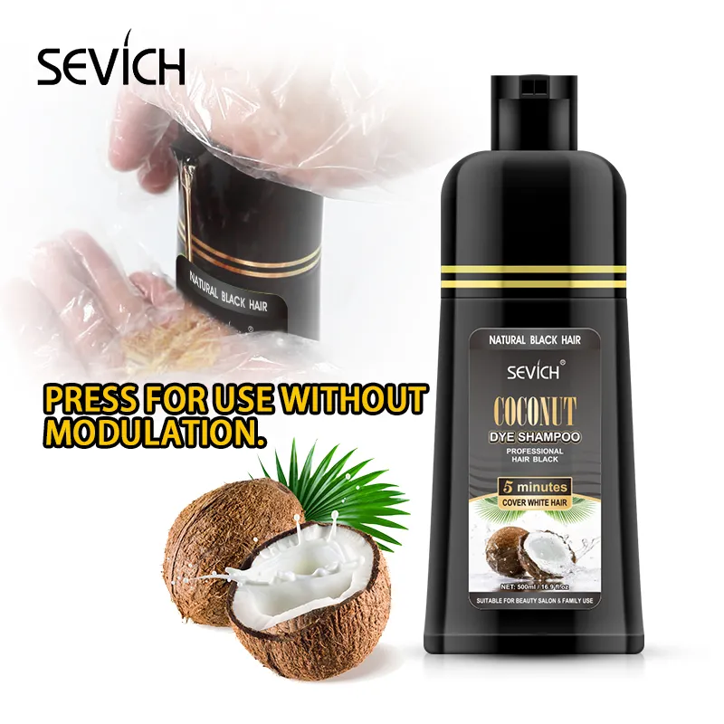 Sevich Professional無料サンプルハーブヘア染料ブラックシャンプー