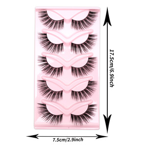 5 paires de faux cils naturels denses auto-adhésifs - Product Image 6