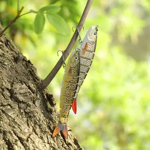 Leurre rigide de type poisson nageur composé de 8 sections articulées, appât artificiel de type poisson nageur idéal pour la pêche à la truite, 12.5 cm à 22g, vente en gros, 1 unité - Product Image 3