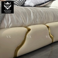 Ensemble de lit de style moderne de luxe haut de gamme sur mesure par le fabricant, lit queen-size, meubles de chambre à coucher