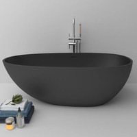 Baignoire autoportante moderne en résine et pierre artificielle GeMei avec fonction de trempage et drain, garantie 5 ans, modèle GM-8032, style européen