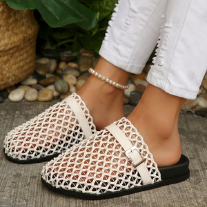 Zapatillas Mary <span class=keywords><strong>Jane</strong></span> de tacón alto estilo francés con malla transpirable para mujer - Chanclas vintage de talla grande - Zapatos de mujer en stock - Product Image 3
