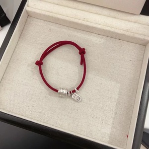 <b>Red</b> String <b>Bracelet</b> 999 Sterling Silver Simple Chinese Style Auspicious Pendant Women's Everyday Wear - Product Image 2