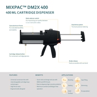 Sulzer MIXPAC DP2X Serie Pneumatische 2-Komponenten-Leimspenderpistole mit mehreren Verhältnissen 200ml 1:1/2:1/4:1/10:1 Kartuschen pistole