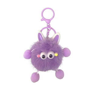 <span class=keywords><strong>Porte</strong></span>-clés pendentif en peluche elfe avec oreilles en fausse fourrure de vison, style dessin animé, avec <span class=keywords><strong>pompon</strong></span> mignon, cadeau pour couple et meilleur ami - Product Image 5
