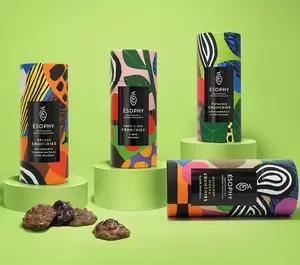 Cajas resistentes a la humedad para embalaje de papel de Chocolate, cilindro de embalaje ecológico para Chocolates y dulces, contenedor cilíndrico de alimentos