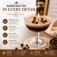Vela Aromática Personalizada en Vaso de Cóctel, Vela de Martini de Cera de Soja con 9 Fragancias para Decoración del Hogar, Regalo, Venta al por Menor y Marca Privada