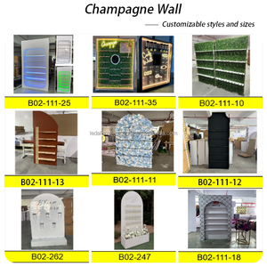 LEDA Wedding PVC Wine Rack Black <b>White</b> <b>Champagne</b> <b>Flutes</b> Bubbly Bar Holder Foldable Acrylic Wedding Party Decoration Backdrop - Product Image 5