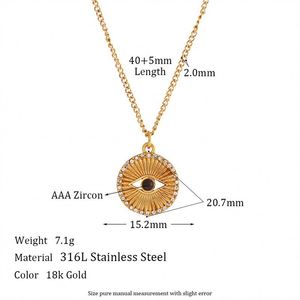 Europe et États-Unis Ins Fashion Elements Pendentif Bijoux Femme Titane Acier O Chaîne Soleil Lune Étoile Pendentif Collier - Product Image 4