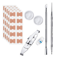 Kit de soins des pieds classique portable en acier inoxydable pour la correction des ongles incarnés, avec orthèse à rainure pour ongles et patch de correction, pour pédicure