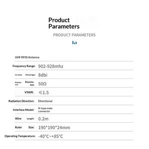 Antenne RFID UHF HYT à polarisation circulaire, gain élevé 12 dBi, 915 <span class=keywords><strong>MHz</strong></span>, lecteur/enregistreur longue portée, IoT, connecteurs de type N, montage sur poteau - Product Image 3