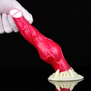 Vendita calda NNSX cane Dildo silicone realistico dildo pene forte stimolazione alieno Dildo cane che vibra con grande nodo per G Spot - Product Image 5