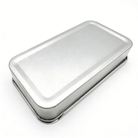 Boîte en métal argentée carrée coulissante pour cosmétiques, bonbons et aliments – Idéale pour le rangement