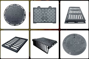 Couverture de puits de télécommunication en <span class=keywords><strong>fonte</strong></span> ductile carrée D400, certifiée CE ISO9001, disponible sur mesure, peinture au bitume noir, modèle MC04 - Product Image 6