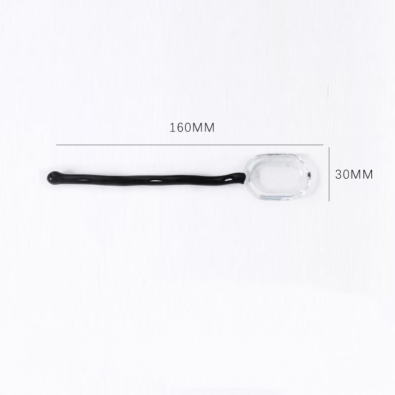 16cm Clear Spoon Black Handle