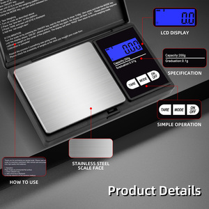Nouvelle vente Mini balance électronique gramme Mini balances 0.01g <span class=keywords><strong>200</strong></span> g balance de poche numérique bijoux diamant balance de poids - Product Image 5