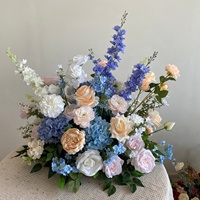 Groothandel Bosstijl Kunstbloemenbal Zijde Groen Witte Hortensia Bloembollen Groen Tafeldecoratie Bruiloft Decoratie