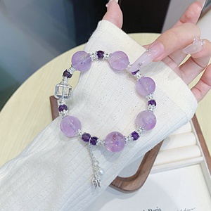 Pulsera de Cristal Natural de Cuarzo Morado de Diseño Moderno, Joyería Coleccionable para Mujer, Cadena de Mano para Regalo, Disponible al por Mayor - Product Image 2