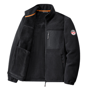 Chaqueta Larga de Forro Polar para Hombre, con Capucha, Cortavientos, Casual, Holgada, Cómoda, a la Moda, Nueva, con Cierre de Fibra de Bambú - Product Image 5