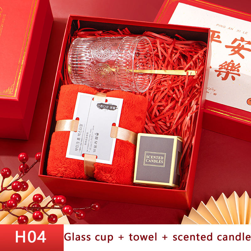 Glass cup + Towel+Scented candle