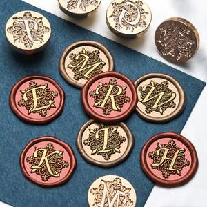 Iris Alphabet Sealing Wax Stamp Heads <b>Brass</b> Engraving <b>Letter</b> Decorative Stamps For Craft And Decoration - Product Image 4