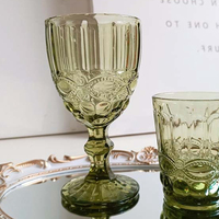 Vente chaude verres à vin colorés Vintage verrerie bouteille d'eau en verre tasse à bière Style européen mariage gobelet verre pour l'eau