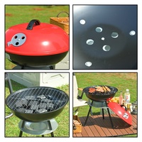 Barbecue au charbon de bois portable de 14 pouces, coupe-vent, antiadhésif, détachable, pour camping et extérieur, modèle d'usine