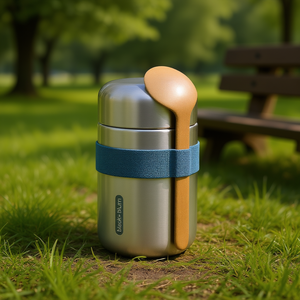 Termo para Comida Black+Blum de Acero Inoxidable de 500 ml, Recipiente Aislado para Comida con Cuchara para Llevar - Product Image 3