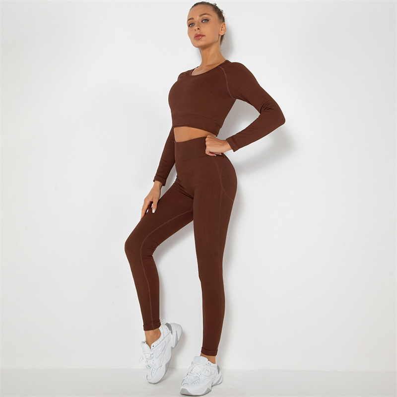 5 colors Fashion Modern Breathable Workout Clothing Women Active Wear Yoga Set hygroscopic and sweat releasing