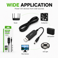 Câble d'alimentation USB-A vers DC 5.5 2.1 avec surtension 5V vers 9V 2A, cœur CCA pour routeur, ventilateur, lumière LED, haut-parleur et autres appareils