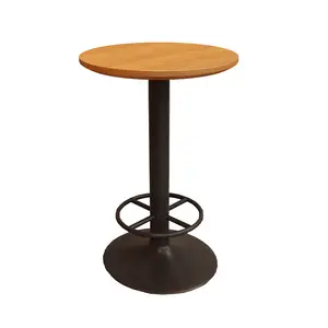 New Design Bar Style Restaurant Bar Table Cocktail Table and Stool Set Eco-friendly Industrial with Chairs Round/ Rectangle Bar