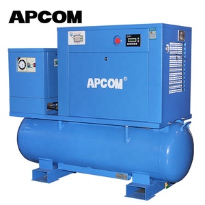 APCOM estacion Industrial 10 HP 7,5 KW 10HP 7.5KW combinado tornillo <span class=keywords><strong>compresor</strong></span> <span class=keywords><strong>de</strong></span> aire para <span class=keywords><strong>chorro</strong></span> <span class=keywords><strong>de</strong></span> <span class=keywords><strong>arena</strong></span> - Product Image 2