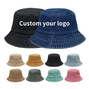 Chapeau Bob en Jean de Haute Qualité, Vente en Gros, Tendance, à Large Bord, Style Vintage, pour <span class=keywords><strong>la</strong></span> Pêche, avec Logo Personnalisé Brodé - Product Image 1