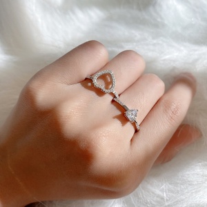 GR106 explosivo europeo y <span class=keywords><strong>americano</strong></span> 925 plata esterlina mujeres pareja anillos Zirconia boda diamante par mano adornos - Product Image 2