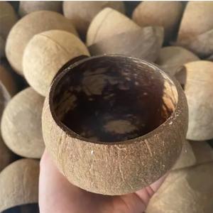 Portavelas de Cáscara de Coco Doble Pulido Hecho a Mano, Ecológico, Decorativo para el Hogar - Product Image 1