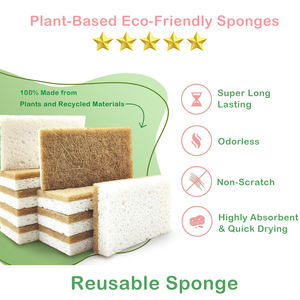 biologisch abbaubarer natürlicher Küchenschwamm kompostierbarer Zellstoff- und Kokosnuss-Reinigungsschwamm umweltfreundlicher Schwamm - Product Image 5