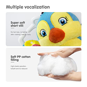 Jouet hochet et anneau de dentition en peluche pour bébé OEM, pendentif de poussette, porte-clés, couleur et logo personnalisés, vente en gros - Product Image 5