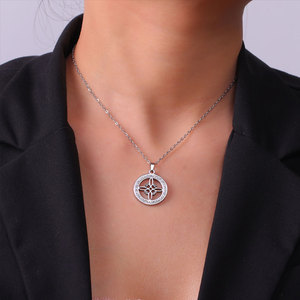 Collar <span class=keywords><strong>de</strong></span> Moda para Mujer, <span class=keywords><strong>de</strong></span> Acero Inoxidable 316L, Resistente al Agua y al Deslustre, con Colgante <span class=keywords><strong>de</strong></span> Moneda <span class=keywords><strong>de</strong></span> Circonio, Chapado en Oro <span class=keywords><strong>de</strong></span> 14k y 18k, Diseño <span class=keywords><strong>de</strong></span> Bruja - Product Image 4