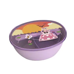 Baby Bowl Pp Material Jantar Alimentação Tigelas Fruteira com colher Recipiente de Alimento BPA Free Small Arc Type Embalagem Personalizada 670ml