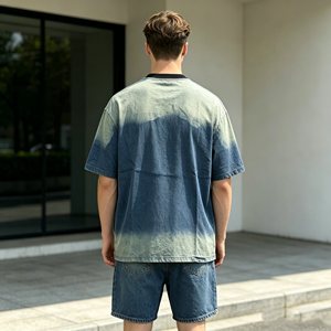Ensembles de t-shirts en denim de haute qualité pour hommes, shorts en jean à manches courtes avec imprimé singe, ensembles en denim deux pièces pour hommes, décontractés pour l'été, 420g - Product Image 3